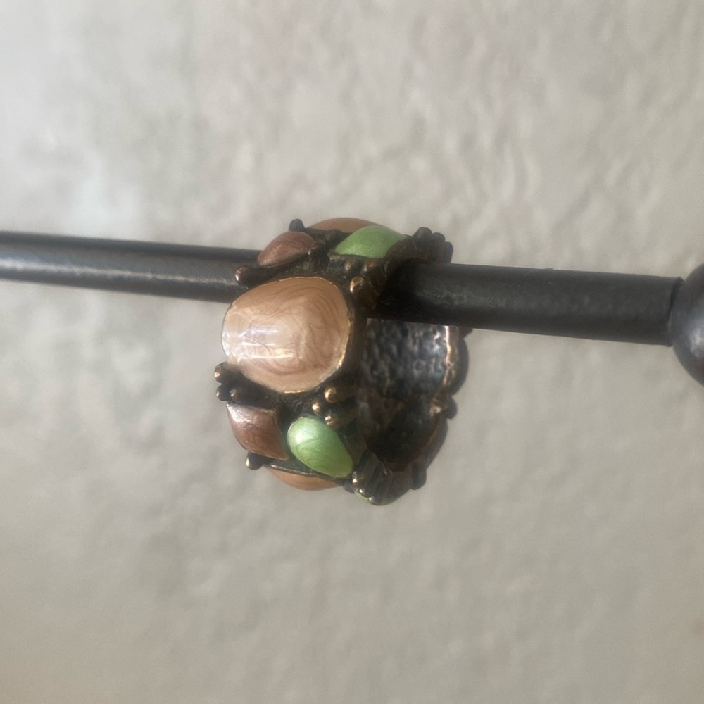 Vintage Navajo calcite and agate Ring - Picture 2 of 6